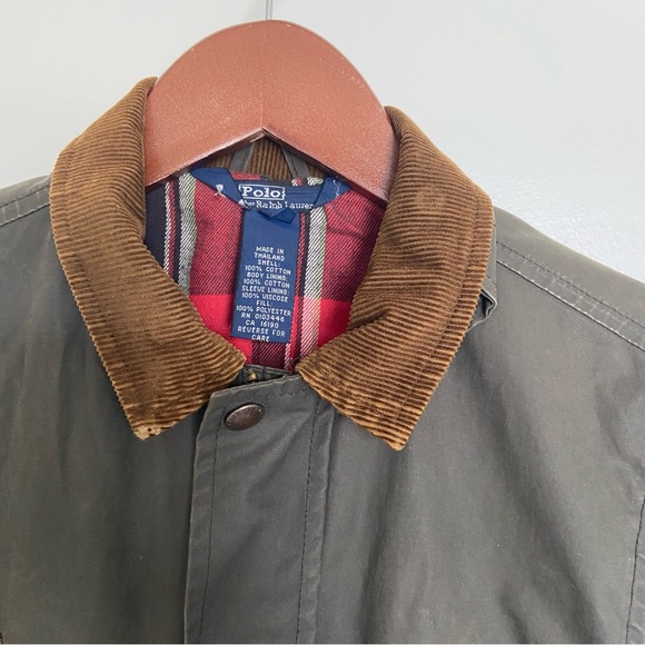 Polo by Ralph Lauren Green w/Plaid lining & Corduroy collar Jacket - Size 6 - Picture 13 of 14